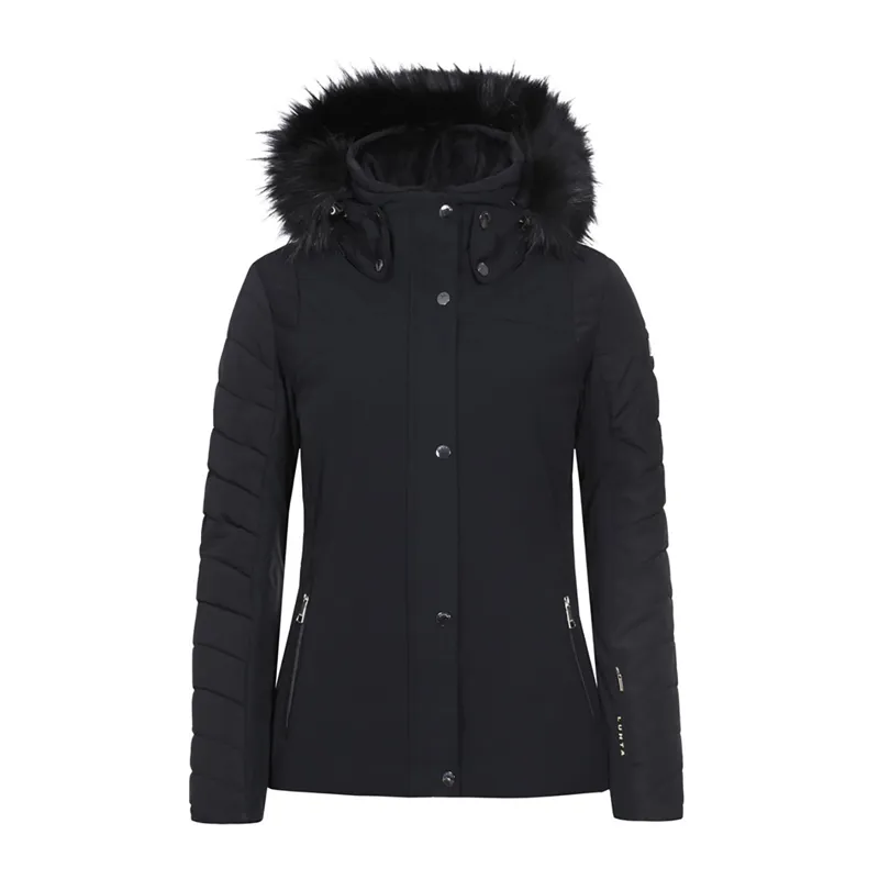 Luhta Bettina Ladies warmest insulated fur trim ski jacket Black