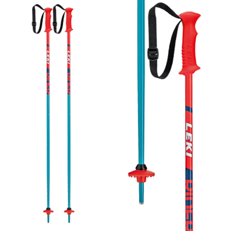 Leki Rider Junior Kids Ski Poles 2020 Petrol/Red