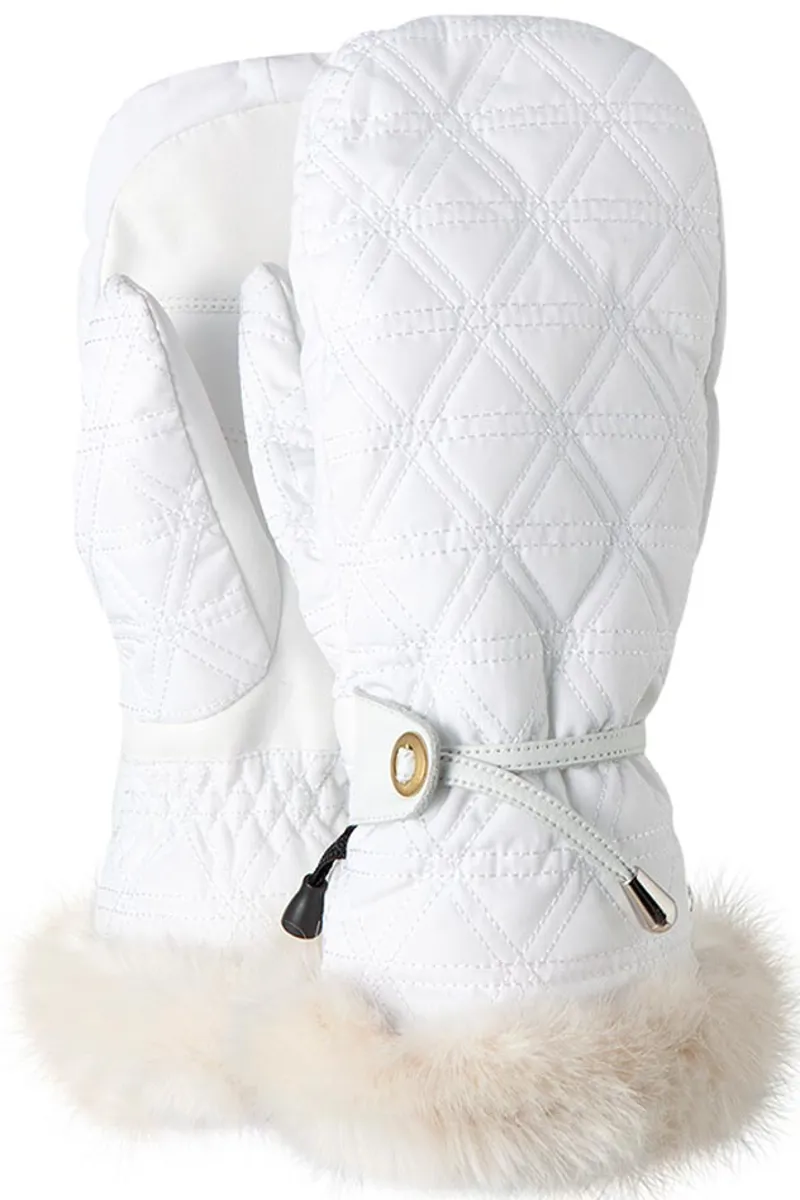 womens white ski mittens