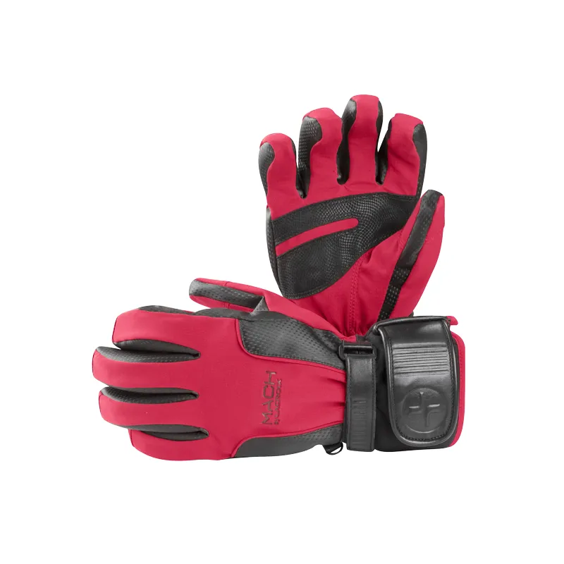 red ski gloves