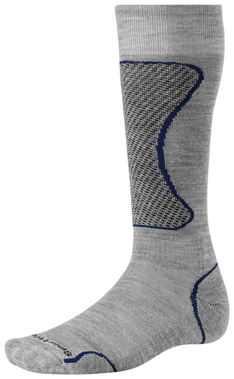 Smartwool PHD Light Merino Mens Ski Socks Grey/Royal