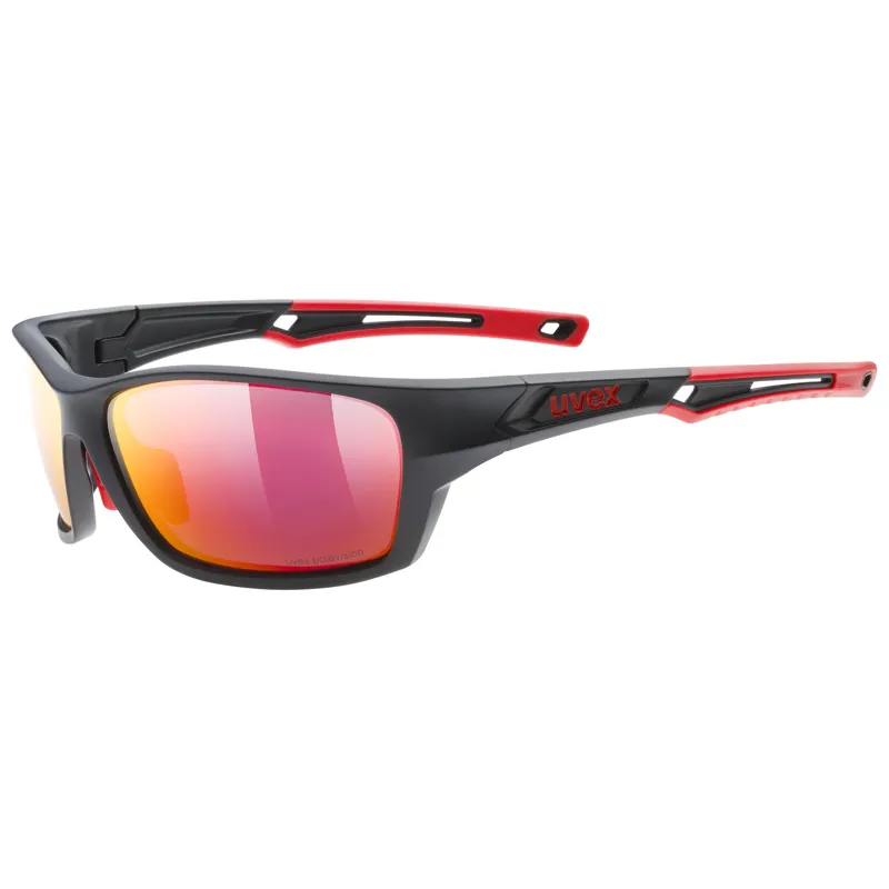 2026 Uvex 232 polarised sunglasses black/red lens