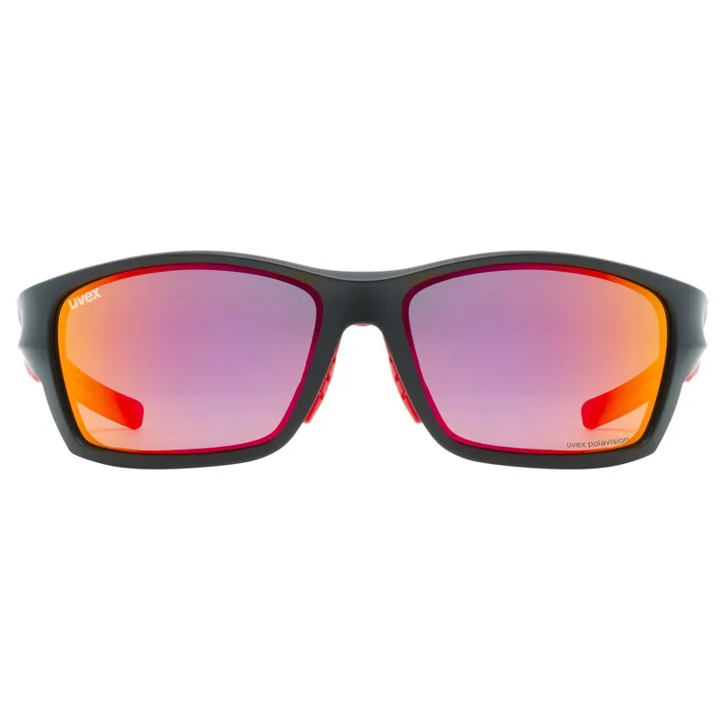 2026 Uvex 232 polarised sunglasses black/red lens-3
