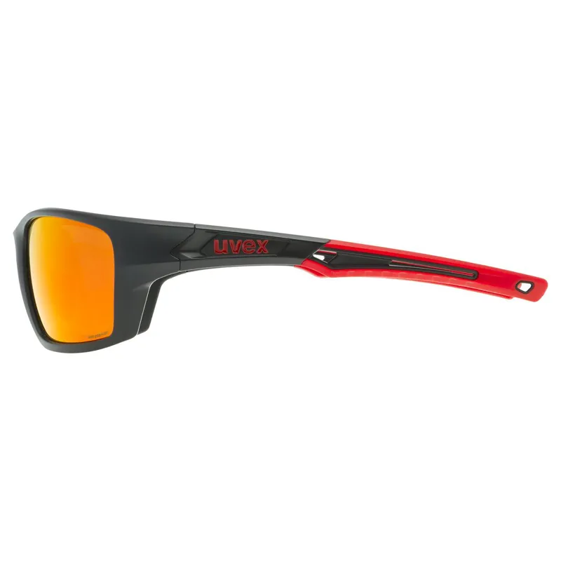 2026 Uvex 232 polarised sunglasses black/red lens-1