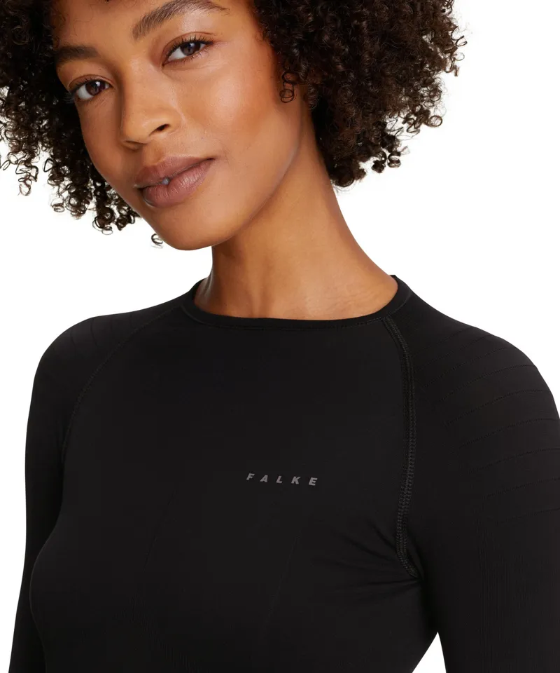 2024 Falke crew neck Womens base layer top black-2