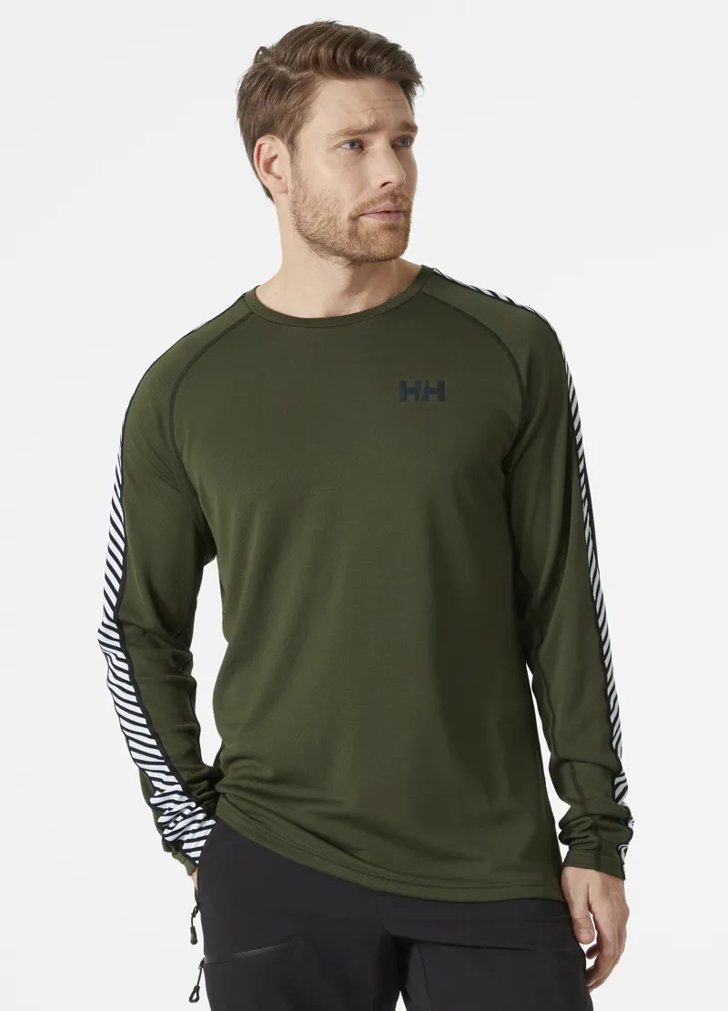 2024 Helly Hansen Lifa Active Stripe men's base layer top green-2