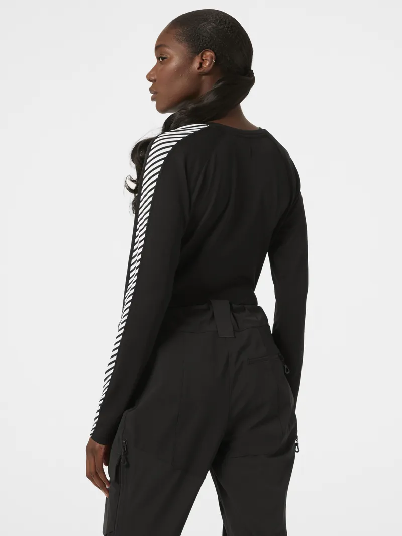 2025 Helly Hansen Lifa Active stripe Womens  base layer top black-3