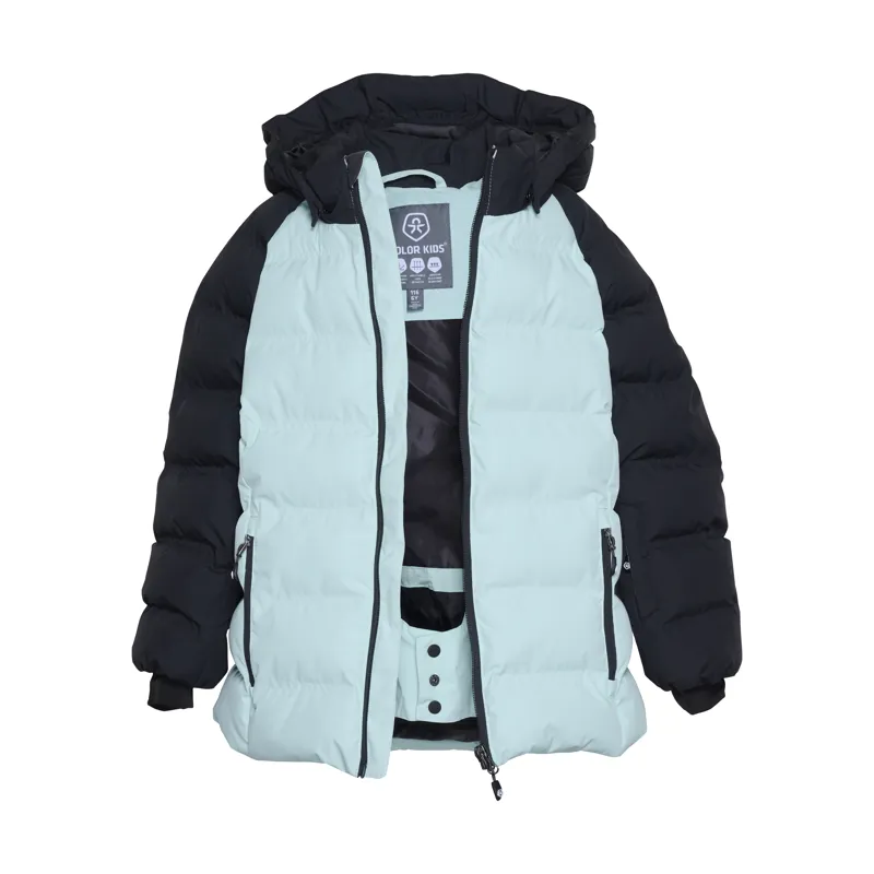2024 Color Kids Puffer kids ski jacket aqua blue-2