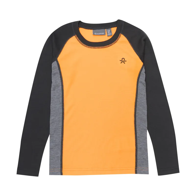 2025 Color Kids Colorblock kids base layer set orange-2