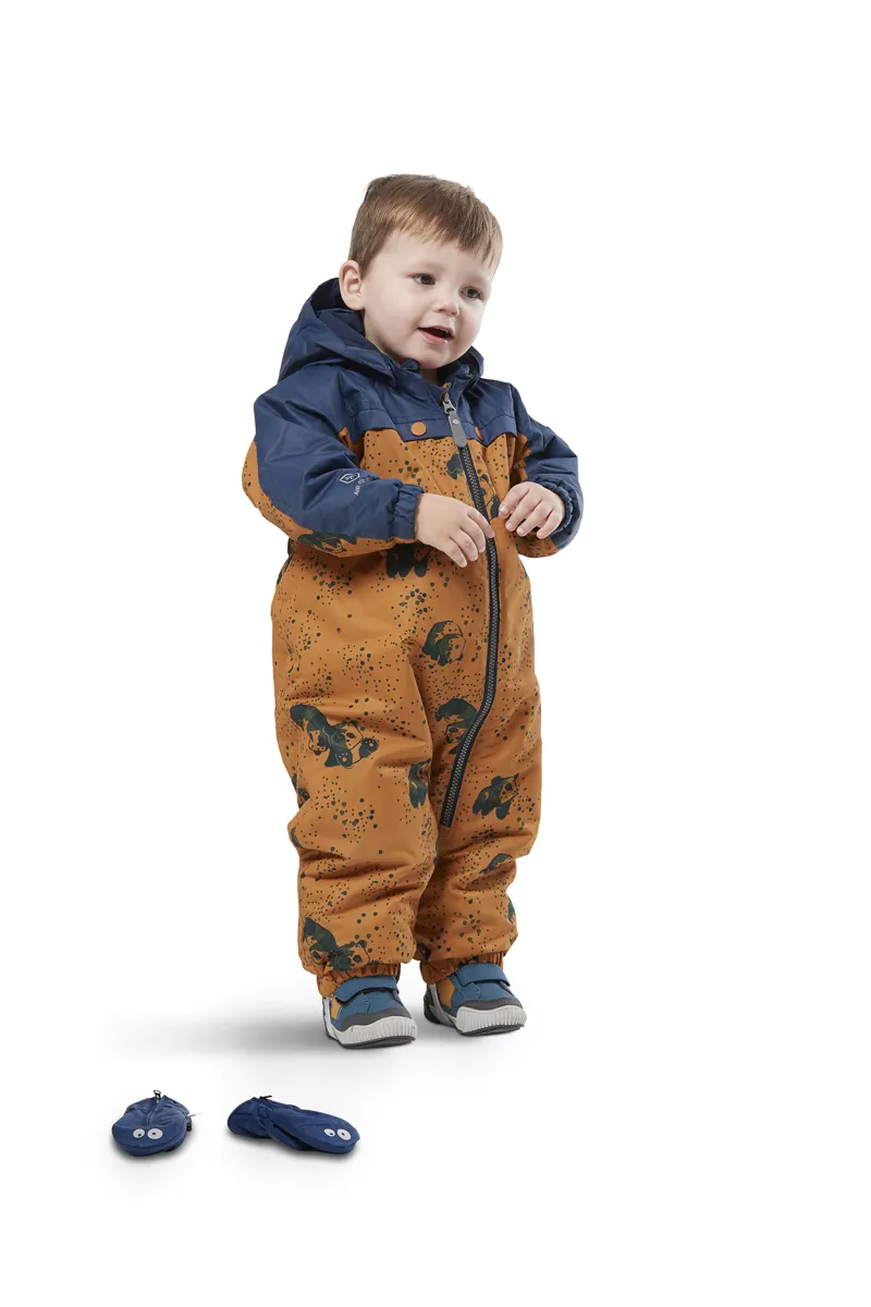 2021 Color Kids Dots Junior One Piece Ski Suit Ginger-2