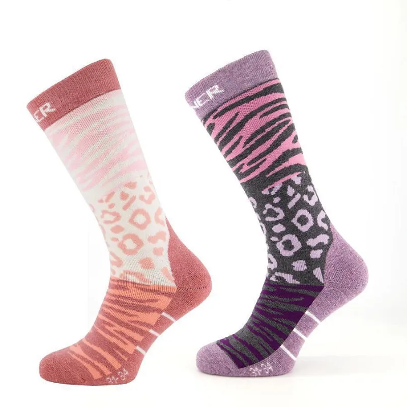 2027 Sinner Womens Ski Socks 2 Pack Purple/Pink