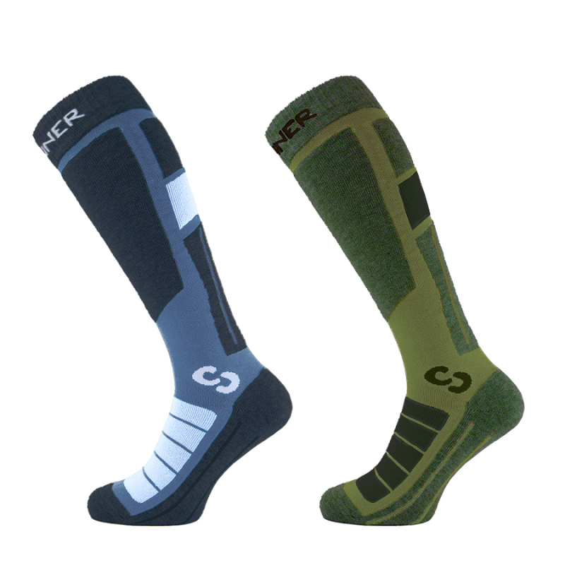 2027 Sinner Mens Ski Socks 2 Pack Navy/Green
