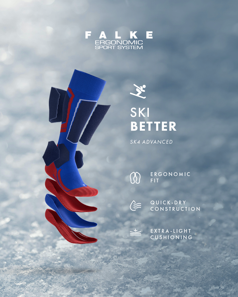 2027 Falke SK4 Mens Ski Socks Smoke Blue-1