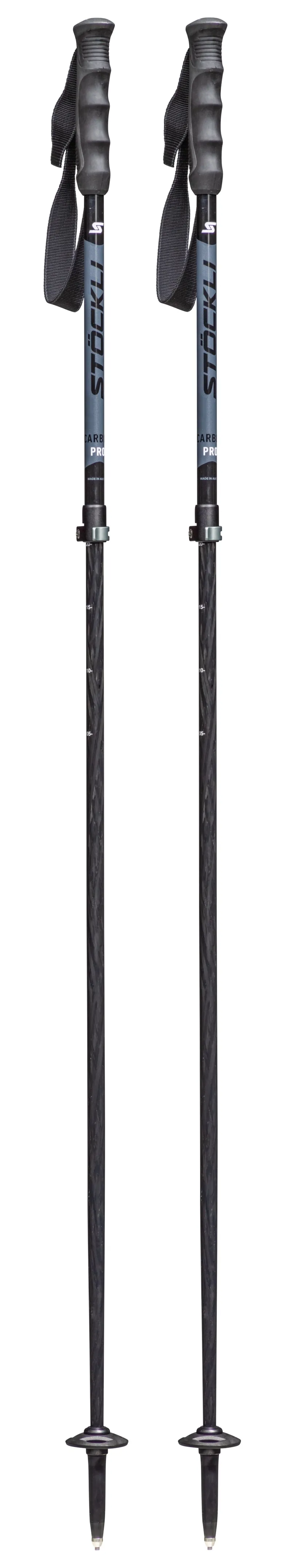 2025 Stockli Carbon Race vario ski poles black