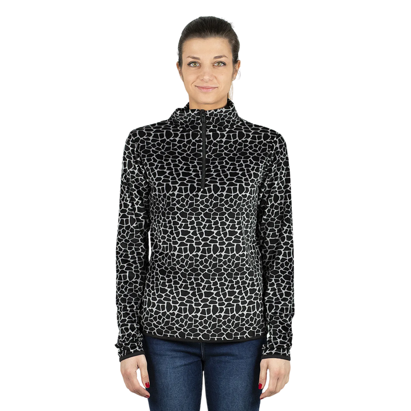 2026 AST Vera women's midlayer black leopard