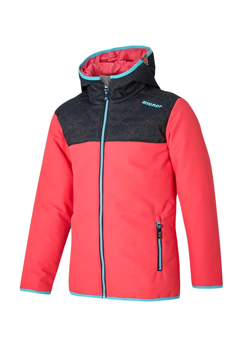 Ziener Anhui Girls Ski Jacket Pink Orchid