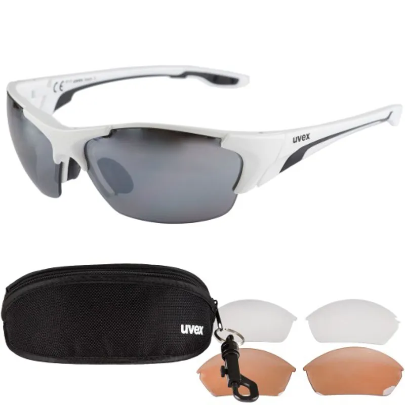 Uvex Blaze III Changeable Lens Sunglasses 2020 White Black/Silver lens-2