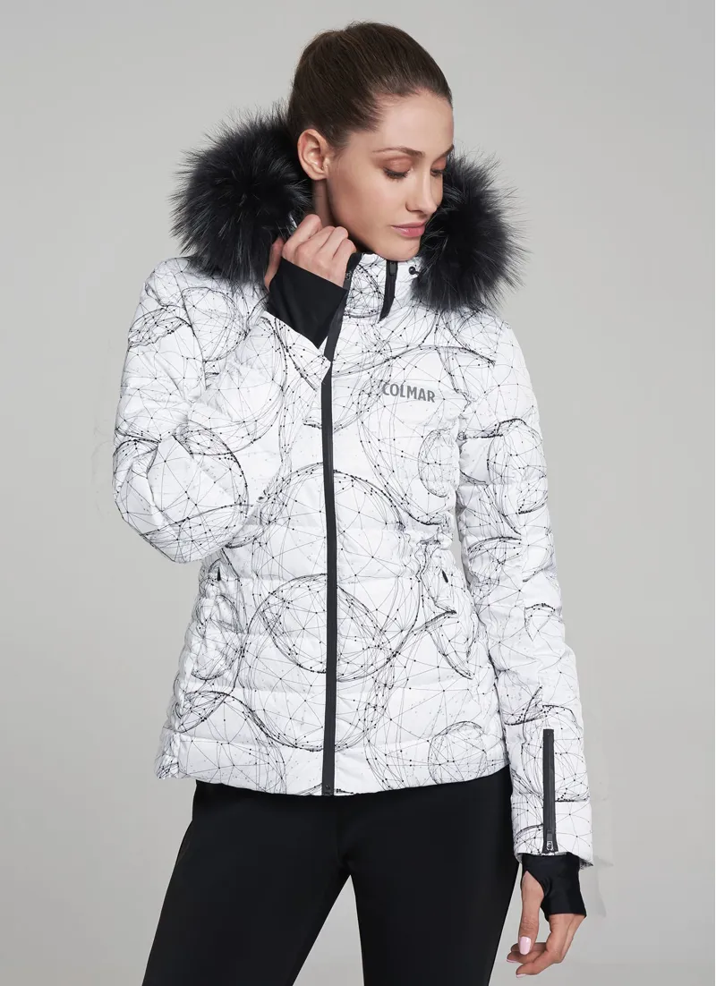 Colmar Galaxy Ladies Ski Jacket 2019 White Print-1
