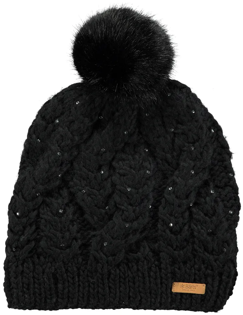 Barts Gravel Ladies Pom Pom Beanie Black-1