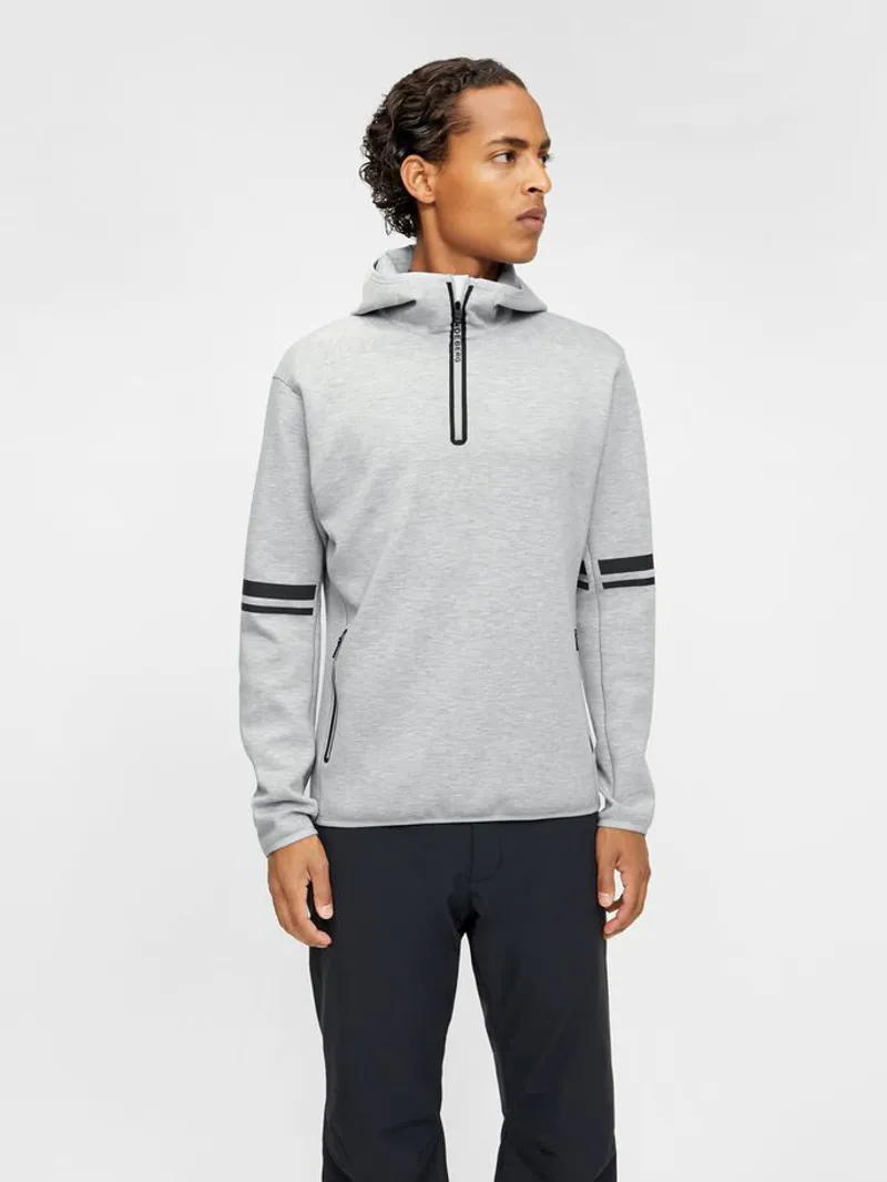 J.Lindeberg Logo Hoodie Mens Midlayer 2020 Stone Grey-3