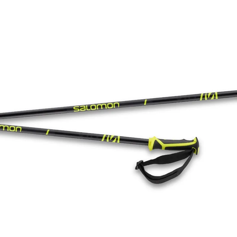 Salomon X 08 Mens Ski Poles 2020 Black Neon Yellow