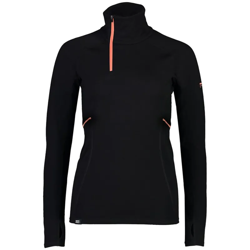 Mons Royale Olympus 3.0 Ladies 1/2 Zip Merino Thermal Top 2020 Black