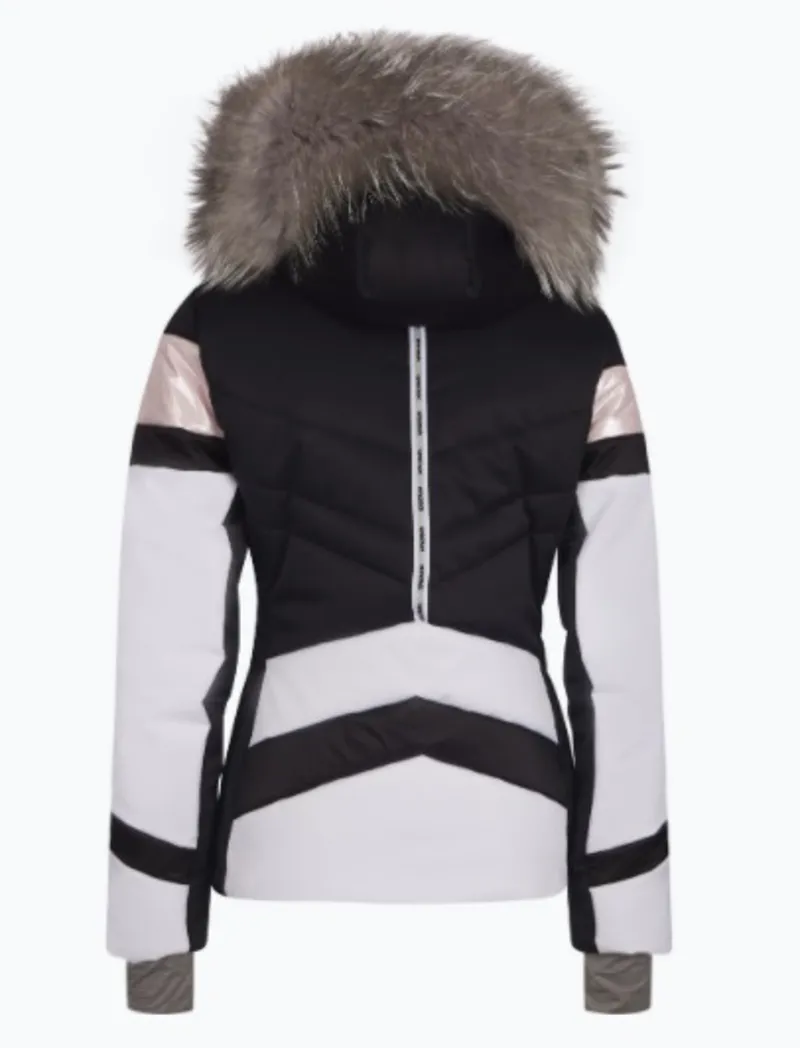 2021 Sportalm Queen Womens Ski Jacket Rose with Fur-1