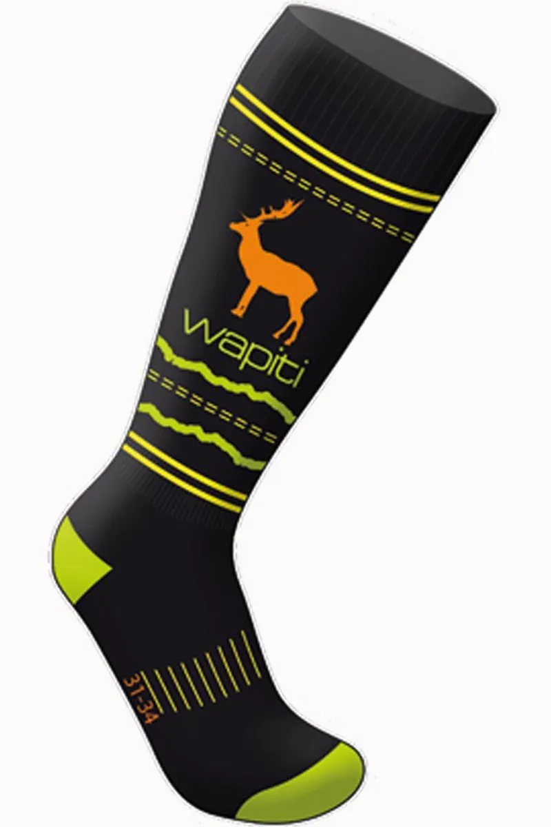 Wapiti WO4 Kids Elk Ski Sock Black-1