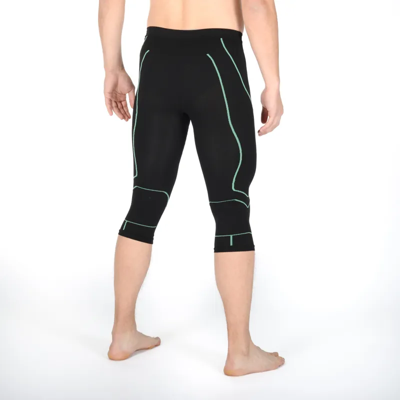 Mico 1847 Skintech 3/4 Thermal Pants Black/Green-1