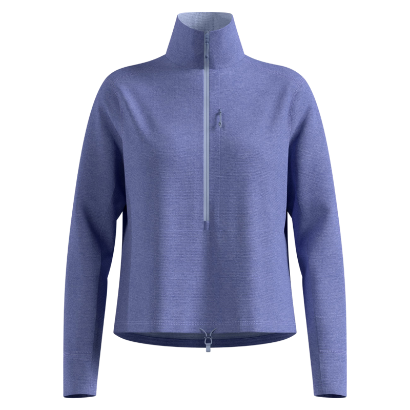 2026 Odlo Grid women's half zip midlayer blue heron melange