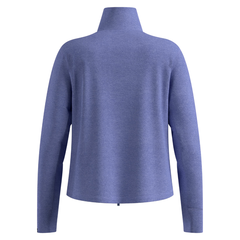 2026 Odlo Grid women's half zip midlayer blue heron melange-1