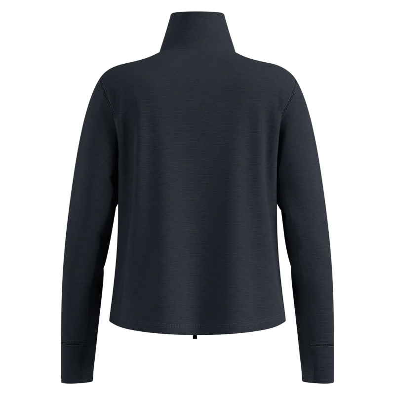 2026 Odlo Grid women's half zip midlayer black melange-1
