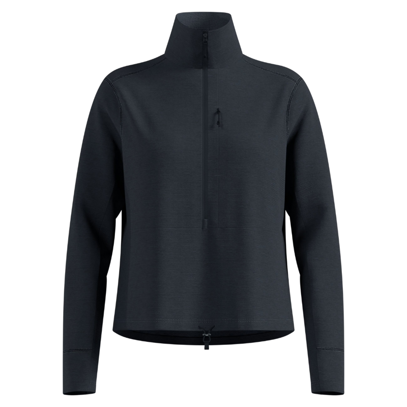 2026 Odlo Grid women's half zip midlayer black melange