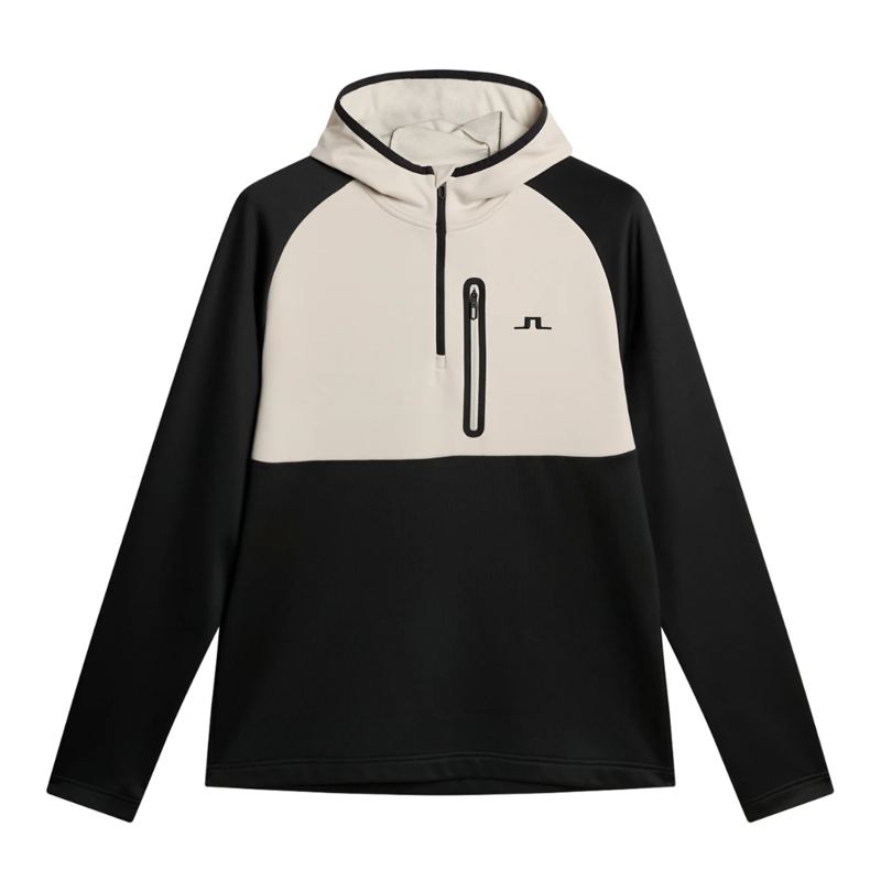 2026 J.Lindeberg Adam 1/4 zip men's hoody black