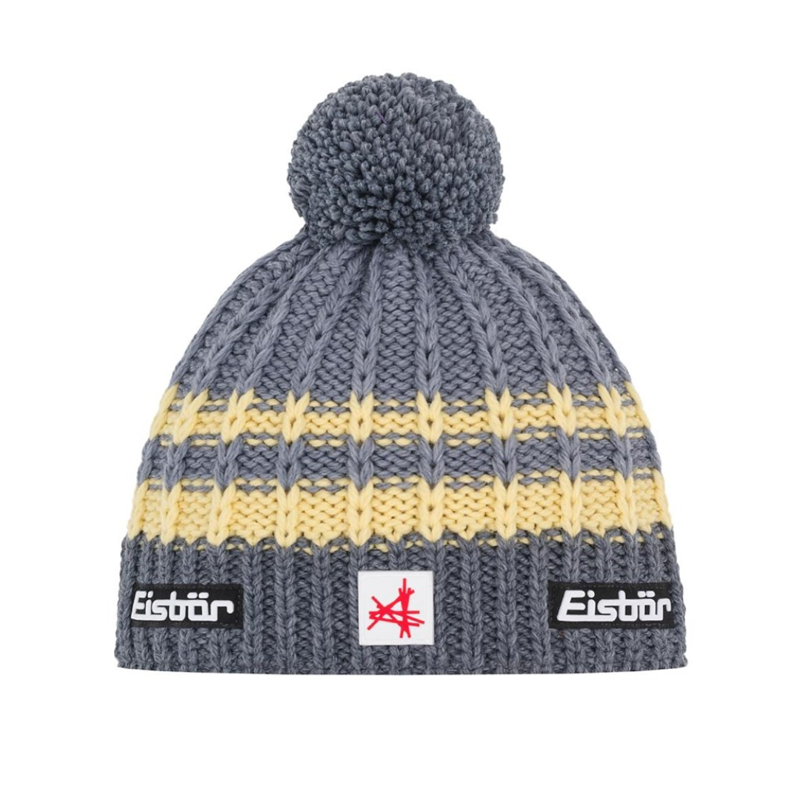 2026 Eisbar Kova pompom beanie hat grey/banana