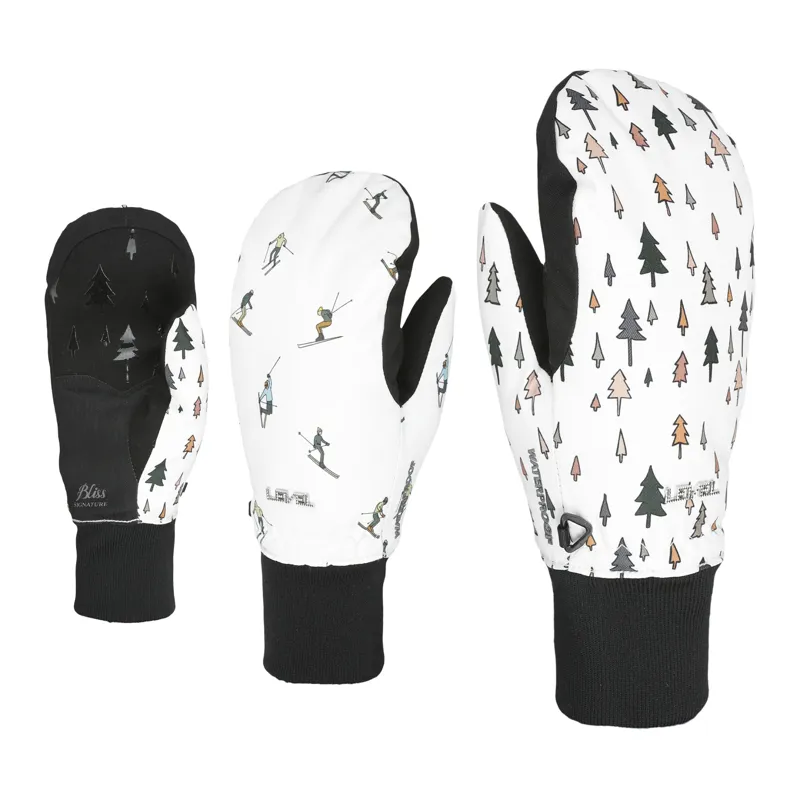 2025 Level Coral ladies ski mitts white trees