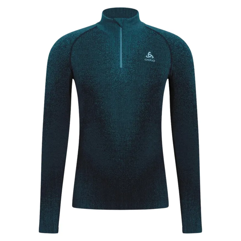 2025 Odlo Blackcomb men's zip base layer top provincial blue