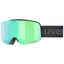 2026 Uvex Pwdr Jr kids ski goggles black/green