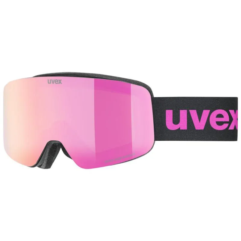 2026 Uvex Pwdr Jr kids ski goggles black/pink