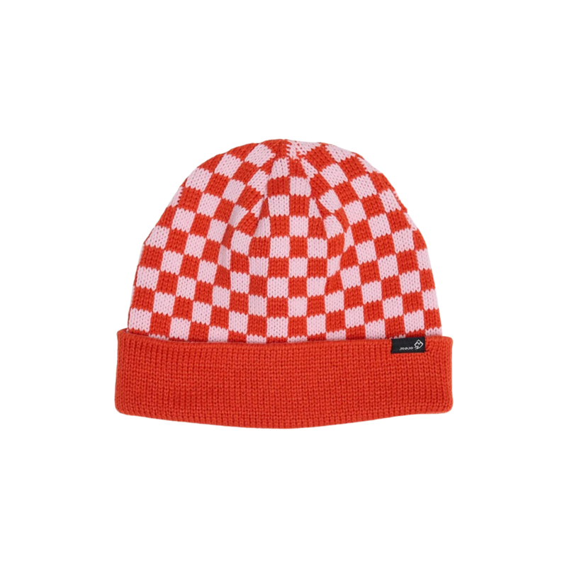 2027 Rojo Cosy Check Womens Beanie Hat Nasturtium