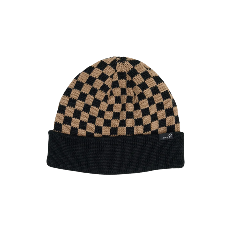 2027 Rojo Check Womens Beanie Hat True Black