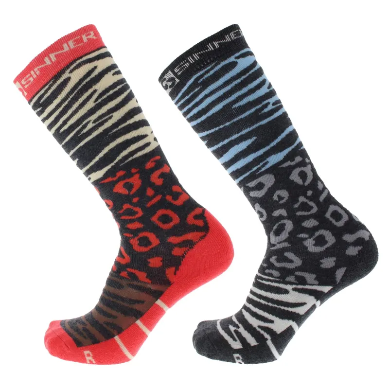 2026 Sinner women's ski sock 2 pack animal print