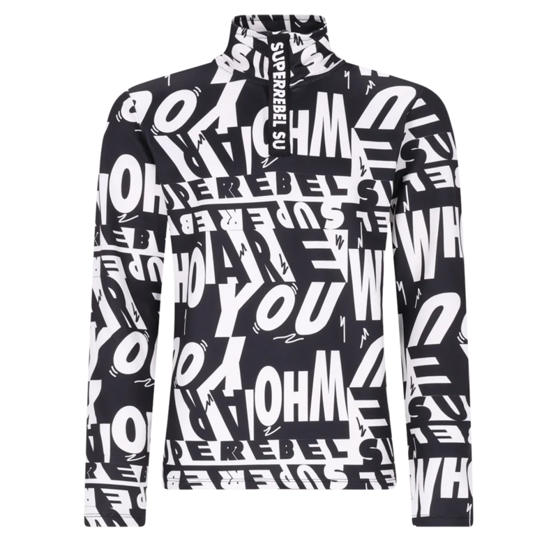 2027 Super Rebel Spurt Jr Midlayer Top Black White Print