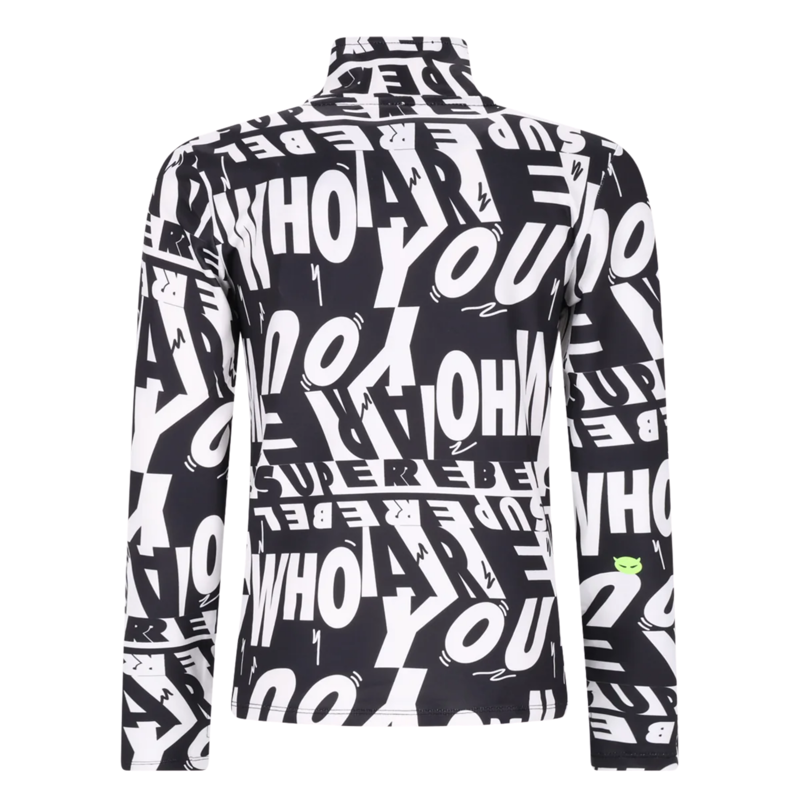 2027 Super Rebel Spurt Jr Midlayer Top Black White Print-1