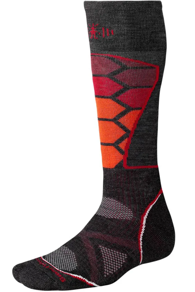 Smartwool PHD Light Cushion Merino Wool Mens Ski Sock Charcoal