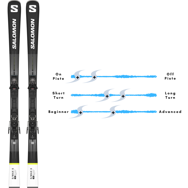 2024 Salomon S/Max 8 skis + M11 GW bindings-1