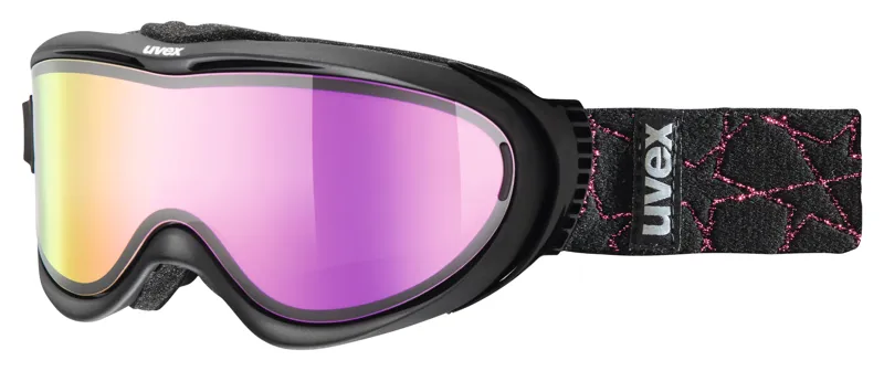 Uvex Comanche Take Off Ski Goggles Black/Litemirror Pink Lens